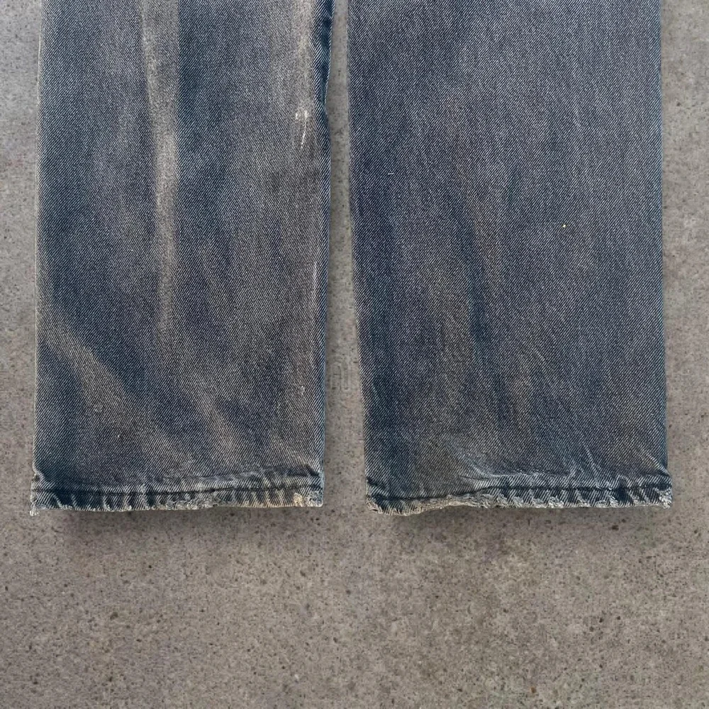 Vintage 2000s Black Wrangler Faded Distressed Denim Jeans 35x28 Skater Y2K